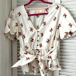 Anthropologie x Maeve Rosalie embroidered top